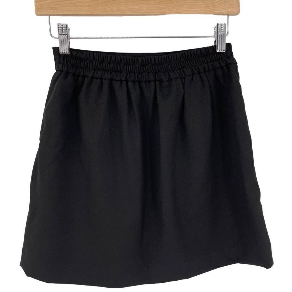Vero Moda Dani Tulip High Waisted Mini Skirt Lined Elastic Waist Black Women 2 - Picture 5 of 9